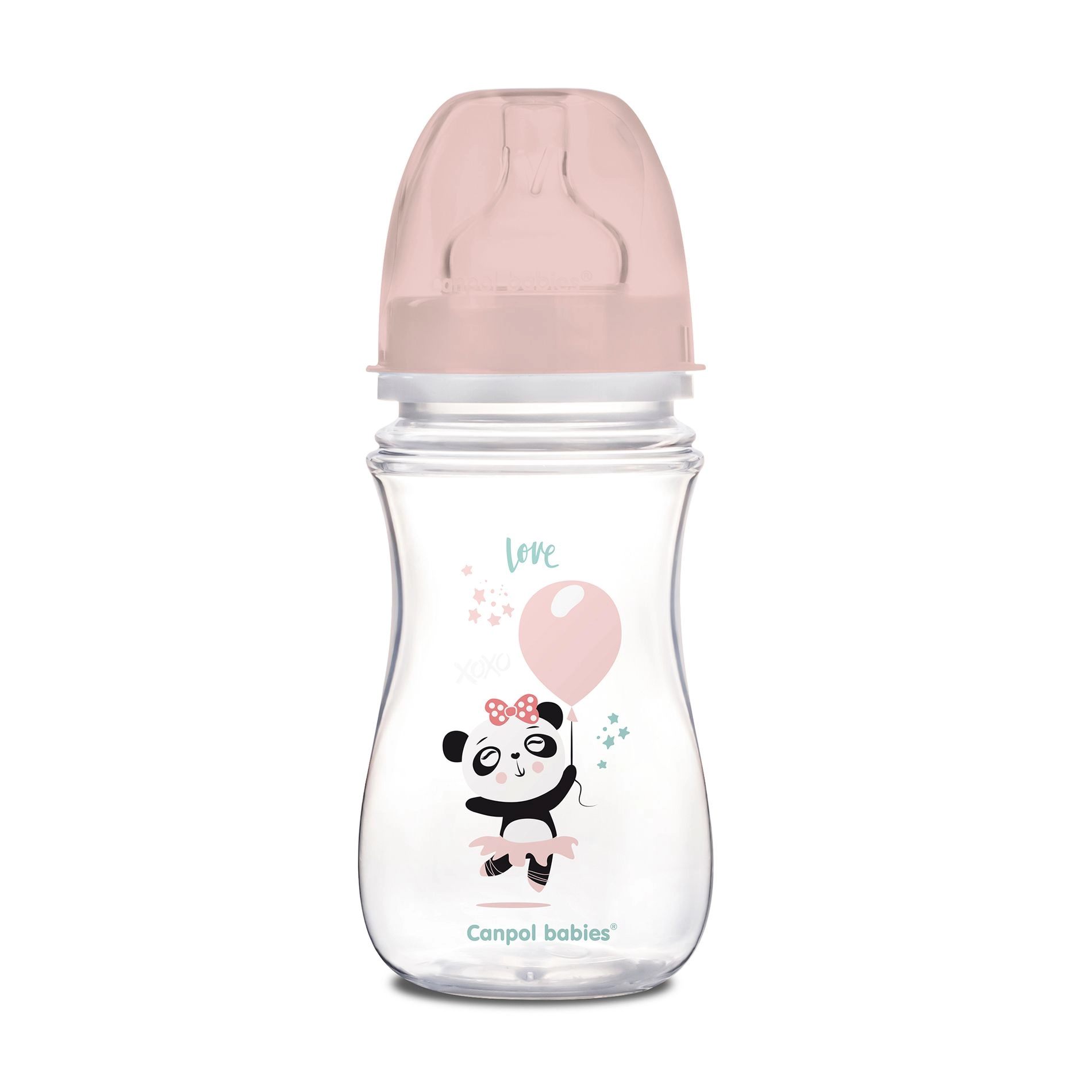 Canpol Babies Бутылка EasyStart-Toys с широким горлышком, антиколиковая, розовая кукла, 240 мл - фото N1