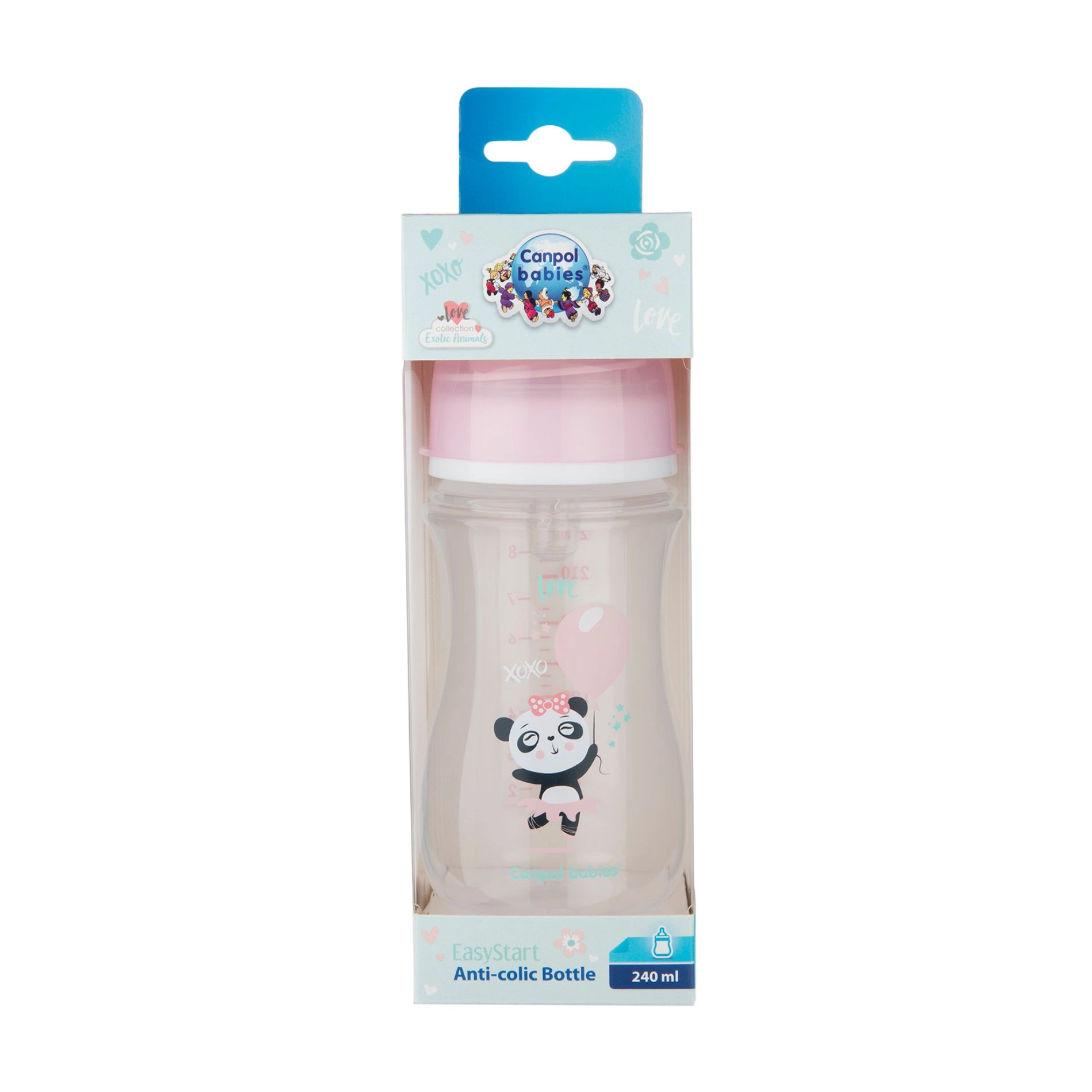 Canpol Babies Бутылка EasyStart-Toys с широким горлышком, антиколиковая, розовая кукла, 240 мл - фото N3
