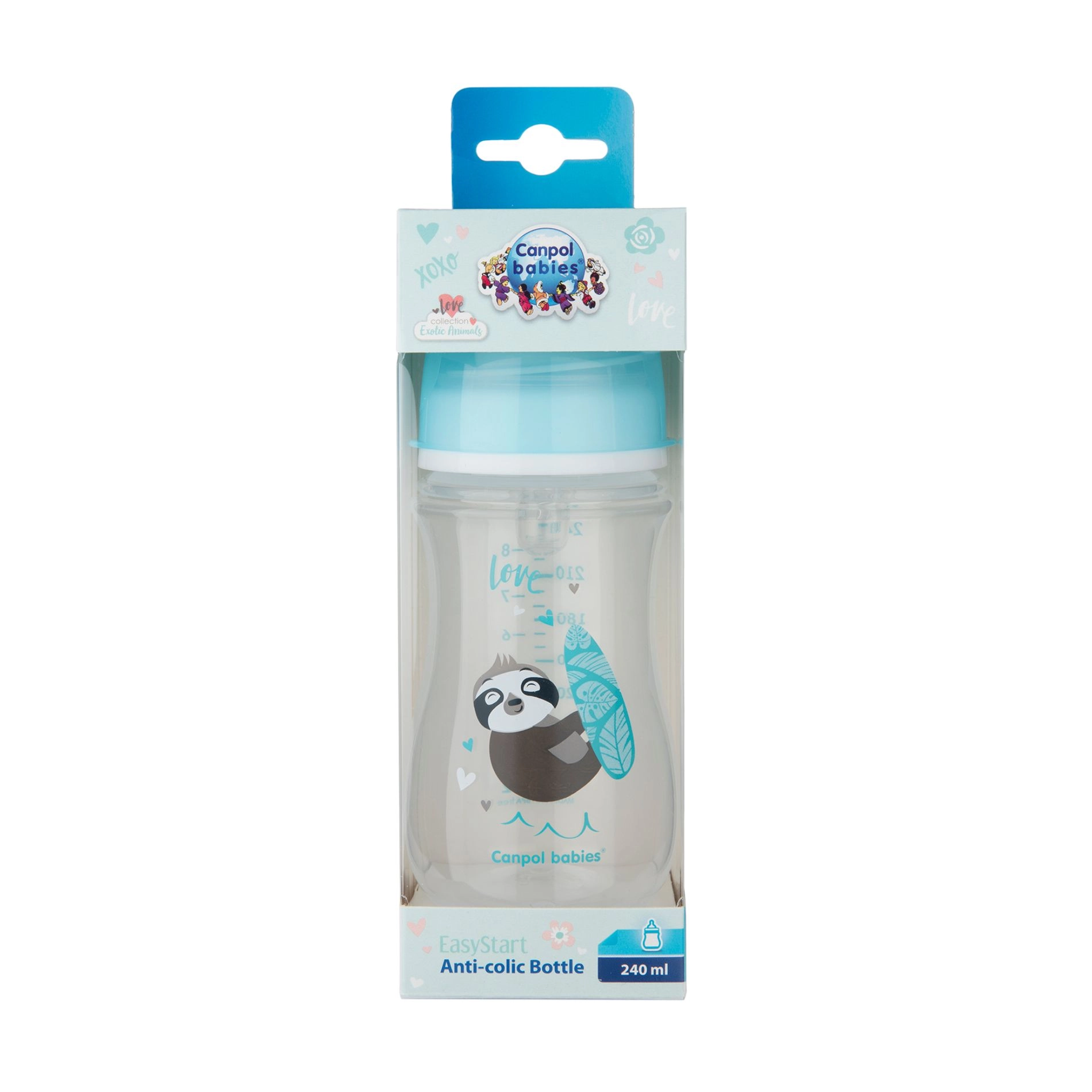 Canpol Babies Бутылка EasyStart-Toys с широким горлышком, антиколиковая, синяя машина, 240 мл - фото N3