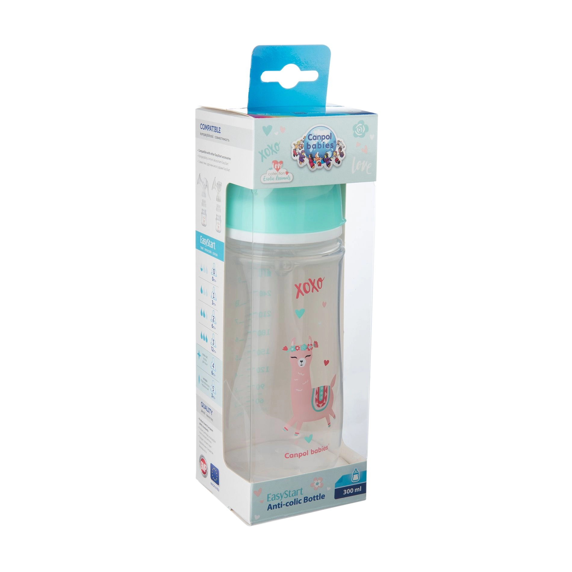 Canpol Babies Бутылка EasyStart-Toys с широким горлышком, антиколиковая, зеленый кузнечик, 300 мл - фото N2
