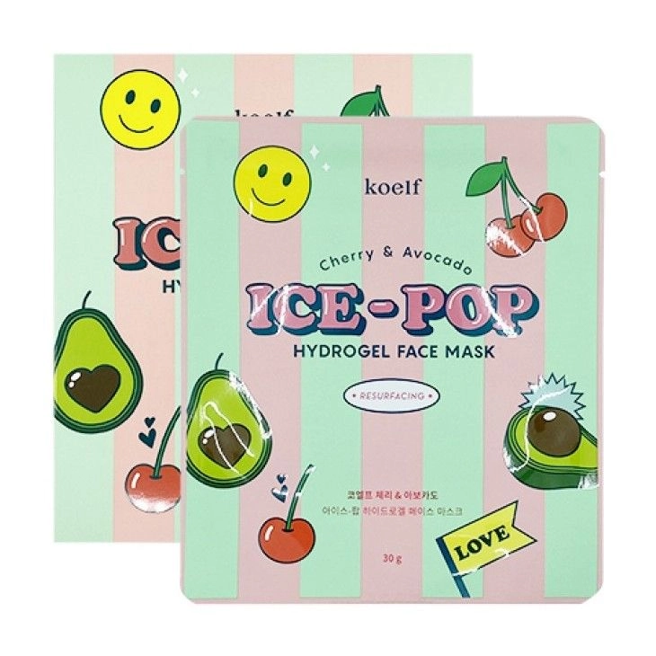 PETITFEE & KOELF Гідрогелева маска для обличчя Cherry & Avocado Ice-Pop Hydrogel Face Mask з вишнею та авокадо - фото N1