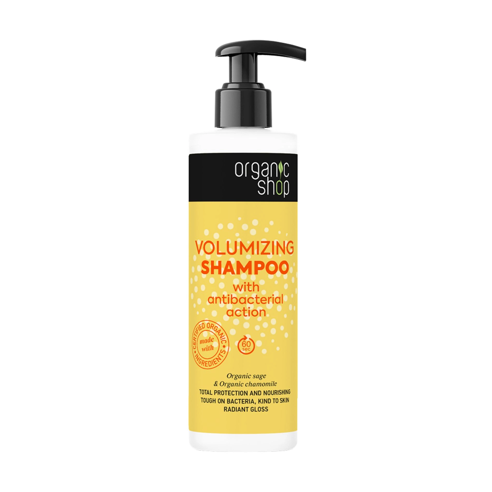 Organic Shop Шампунь для волосся Volumizing Shampoo Antibacterial Action Об'єм, 280 мл - фото N1