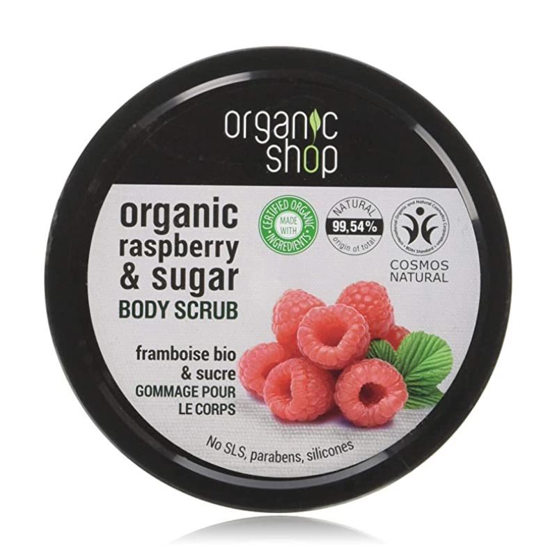 Organic Shop Скраб для тела Body Scrub Organic Raspberry Sugar Малиновые сливки, 250 мл - фото N2