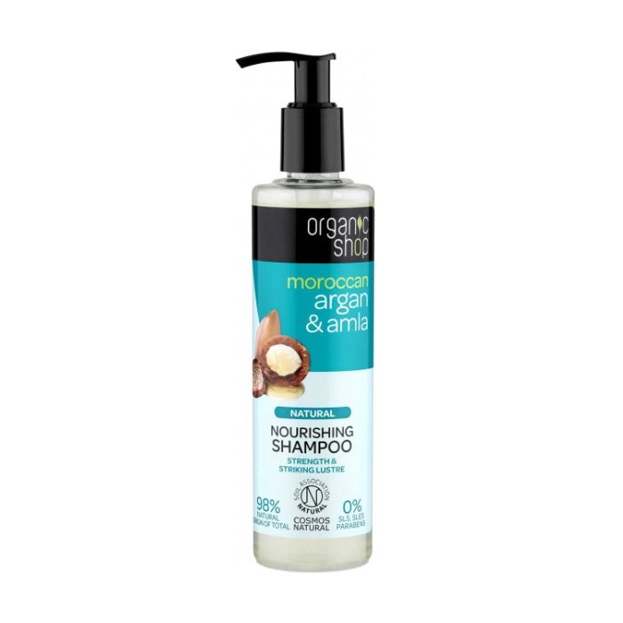 Питательный шампунь для волос с аргановым маслом и амлой - Organic Shop Nourishing Shampoo Argan & Amla, 280 мл - фото N1