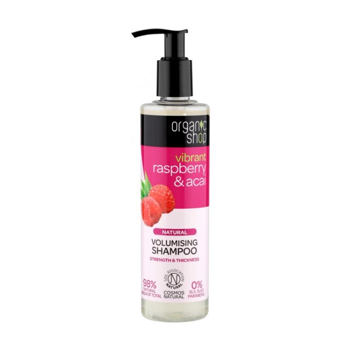 Organic Shop Шампунь для волос Vibrant Raspberry & Acai Volumising Shampoo для объема, 280 мл - фото N1