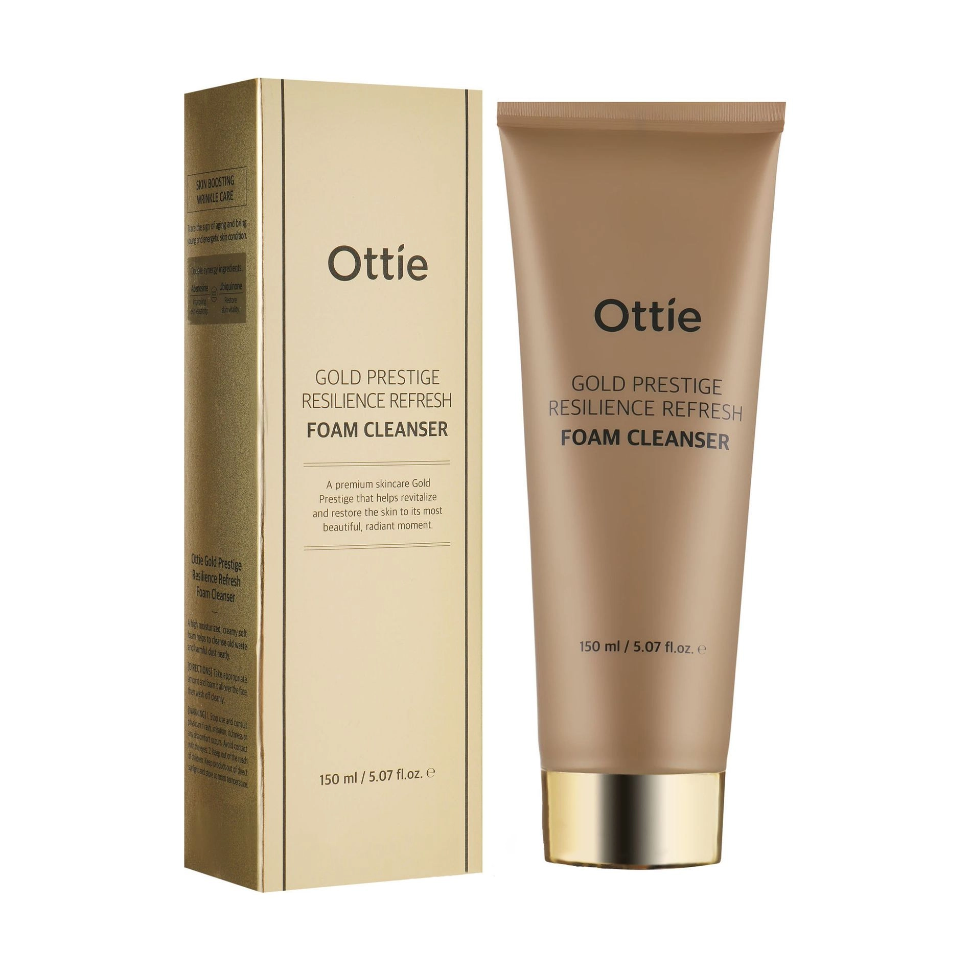 Ottie Зволожувальна очищувальна пінка для пружності шкіри обличчя Gold Resilience Refresh Foam Cleanser, 150 мл - фото N1