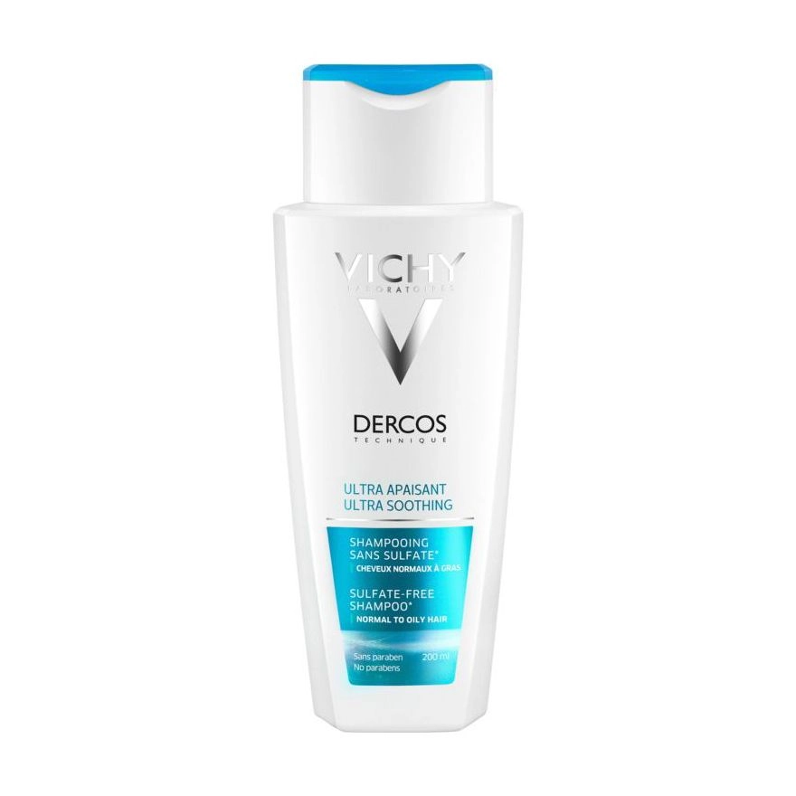 Vichy Успокаивающий шампунь Dercos Ultra Soothing для нормальных и жирных волос, 200 мл - фото N1