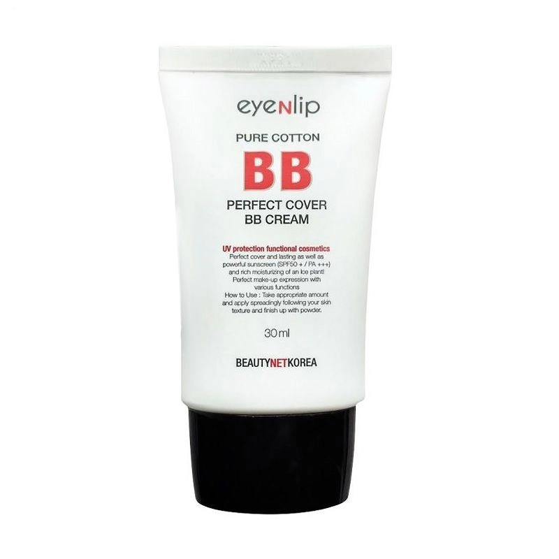 BB-крем для обличчя - Eyenlip Pure Cotton Perfect Cover BB Cream SPF50+/PA+++, 21 Light Beige, 30 мл - фото N1