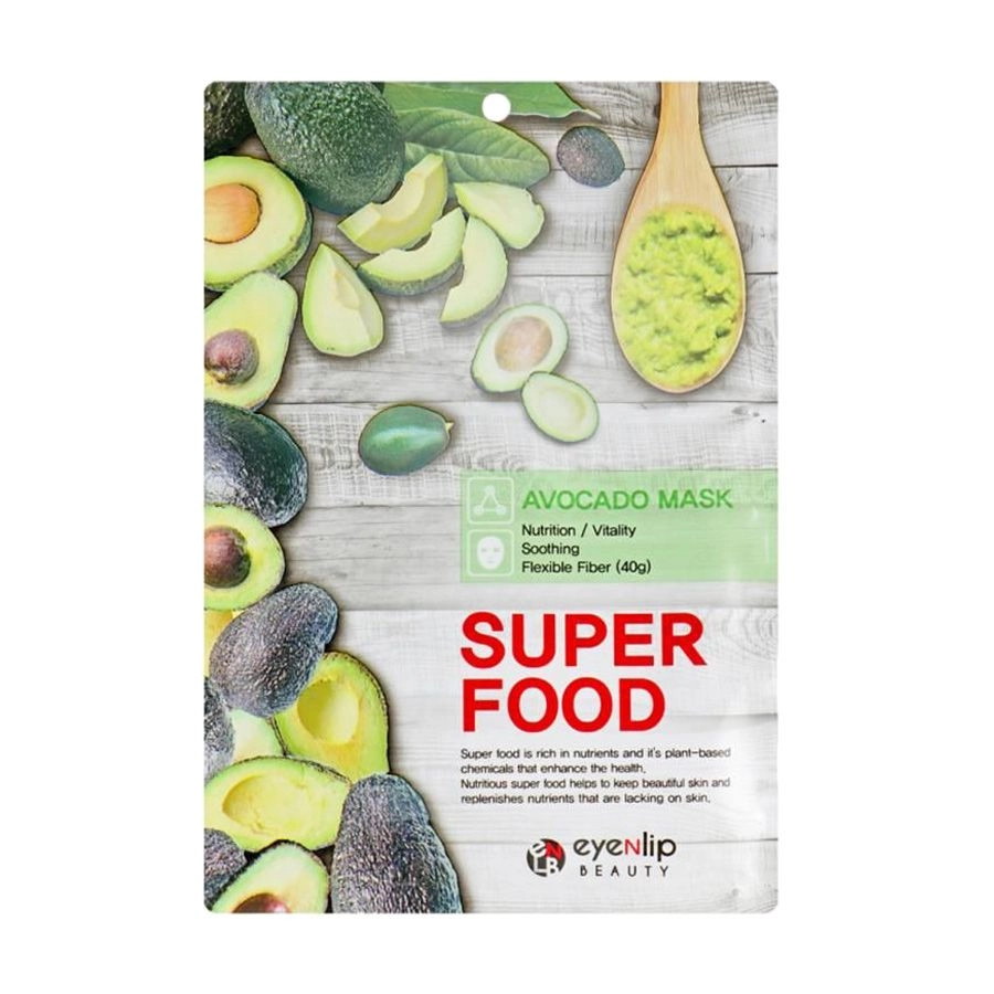 Eyenlip Тканинна маска для обличчя Super Food Avocado Mask з екстрактом авокадо, 23 мл - фото N1