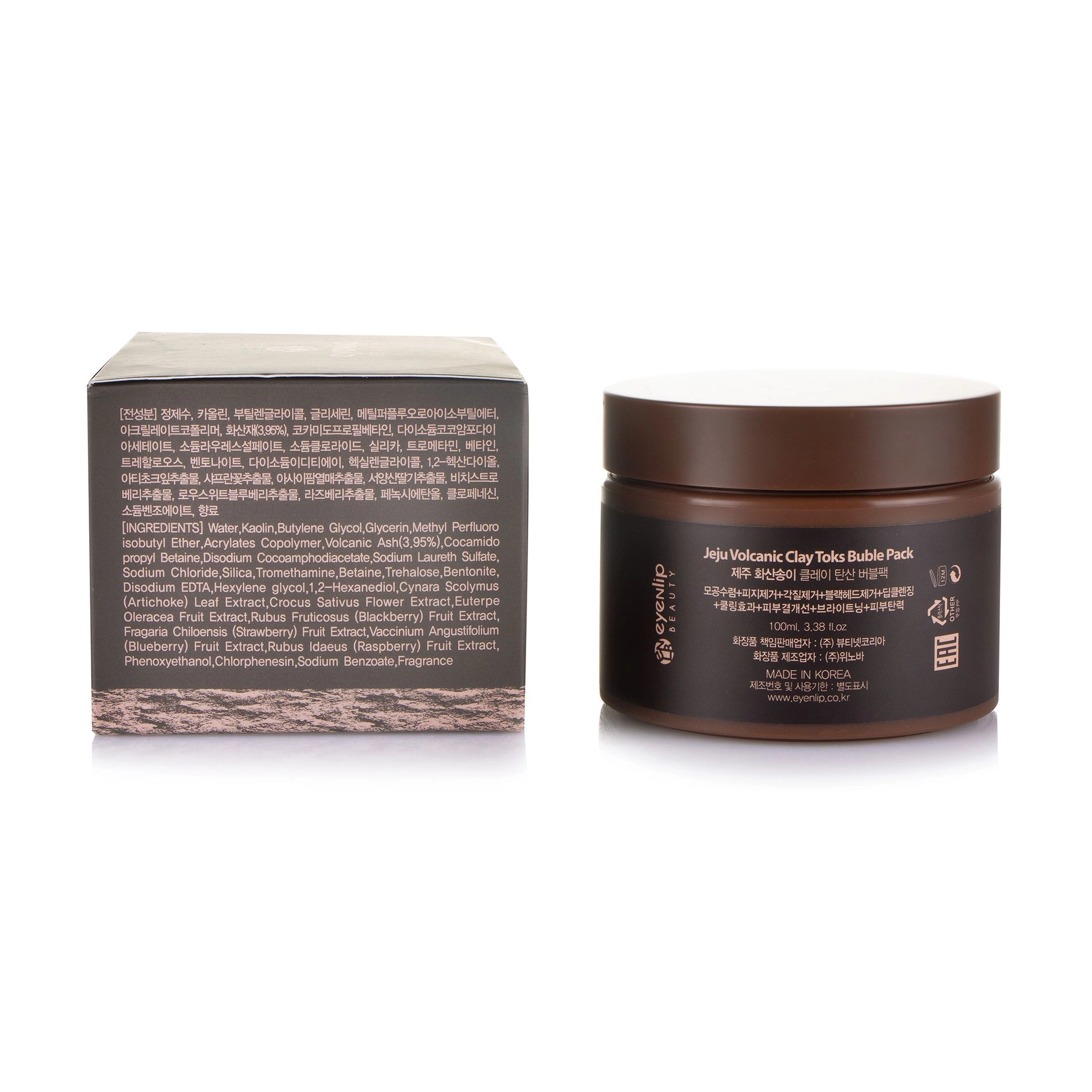 Eyenlip Пузырьковая маска для лица Jeju Volcanic Clay Toks Bubble Pack с вулканической глиной, 100 мл - фото N2