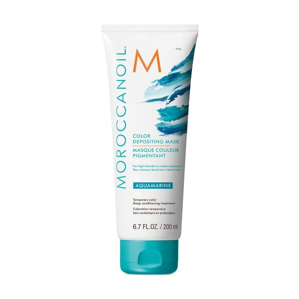 Moroccanoil Оттеночная маска Color Depositing для светлого блонда и русых волос, Aquamarine, 200 мл - фото N1