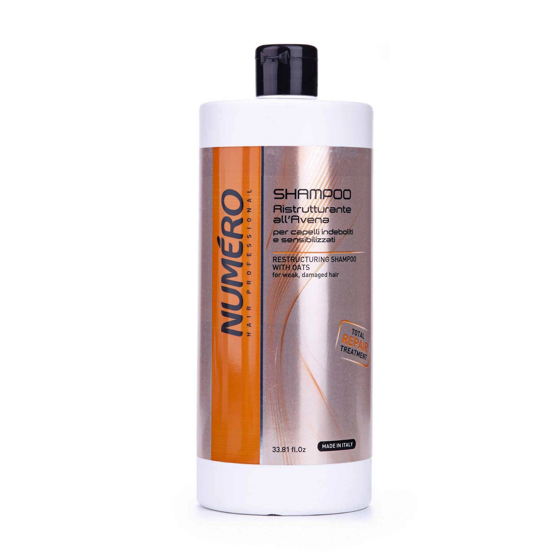 Brelil Відновлювальний шампунь для волосся Numero Restructuring Shampoo з екстрактом вівса, 1 л - фото N1