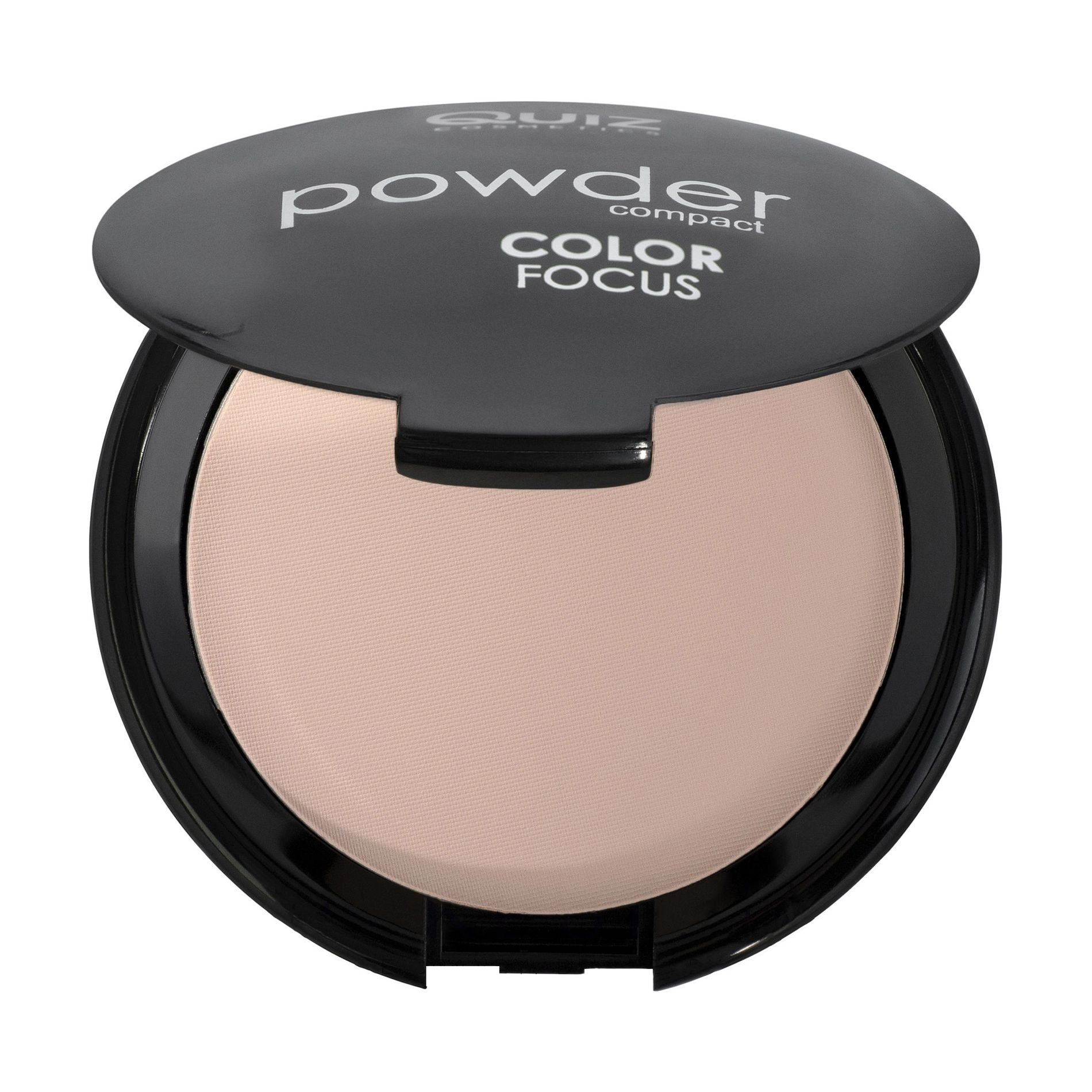 Quiz Компактна пудра для обличчя Cosmetics Color Focus з дзеркалом 02 Nude, 12 г - фото N1