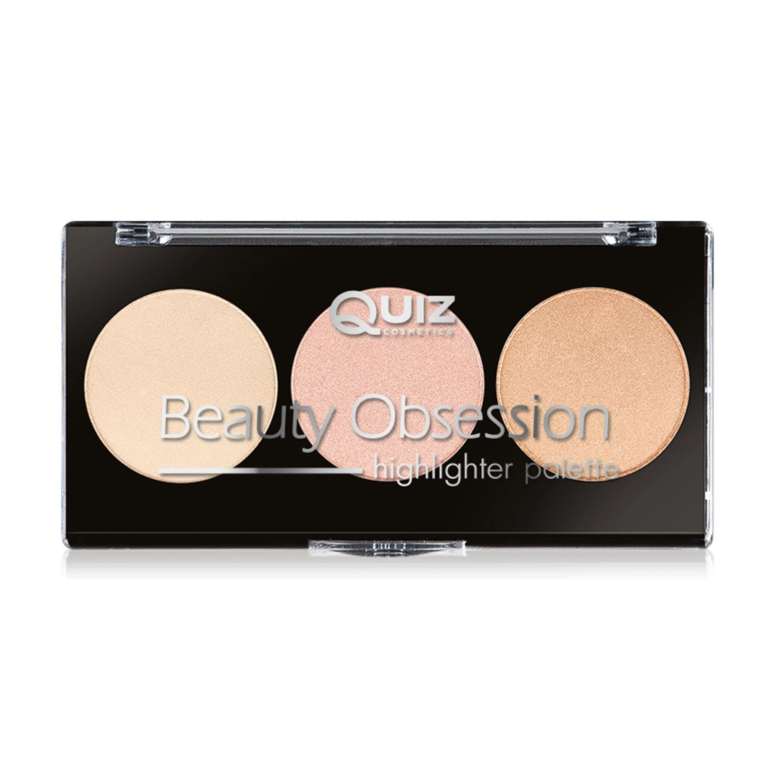 Quiz Палетка хайлайтеров для лица Cosmetics Beauty Obsession Highlighter Palette, 10 г - фото N1