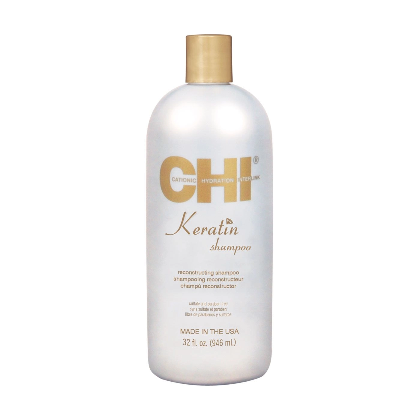 Восстанавливающий кератиновый шампунь для волос - CHI Keratin Reconstructing, 946 мл - фото N1