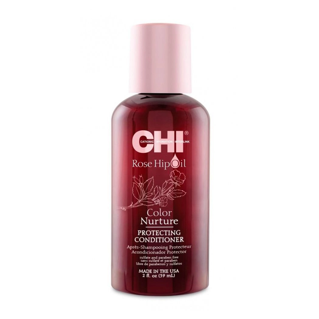 CHI Защитный кондиционер для окрашенных волос Rose Hip Oil Color Nurture Protecting Conditioner с маслом розы и кератином, 59 мл - фото N1