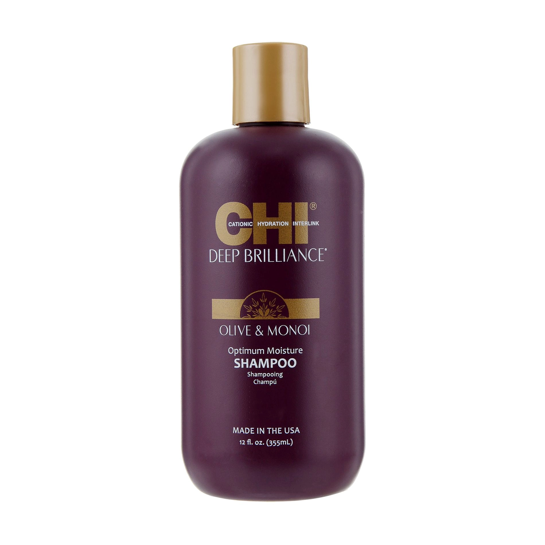 Шампунь для пошкодженого волосся - CHI Deep Brilliance Olive & Monoi Optimum Moisture Shampoo, 355 мл - фото N1