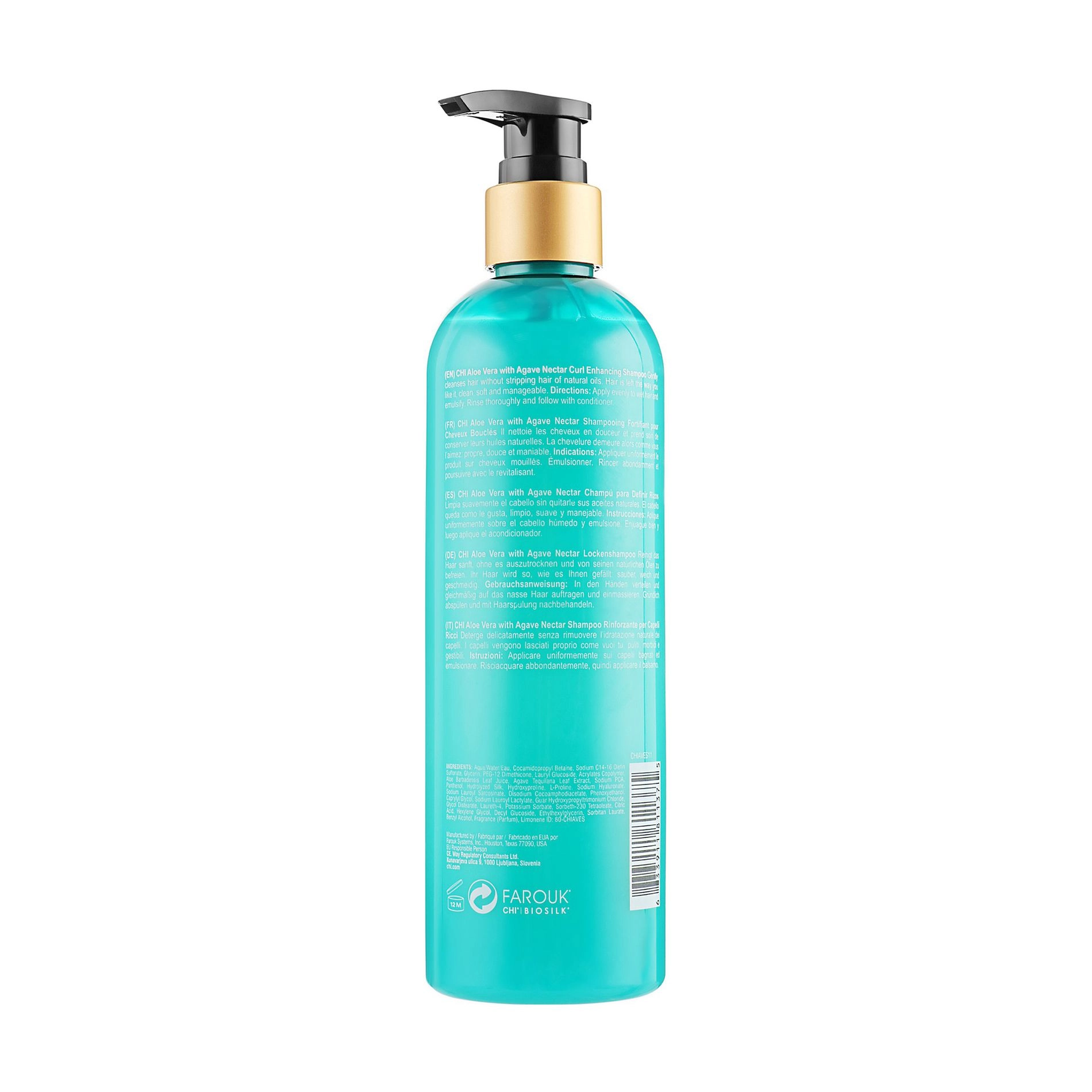 Шампунь для волосся з Алое вера та нектаром агави - CHI Aloe Vera Curl Enhancing Shampoo, 340 мл - фото N2