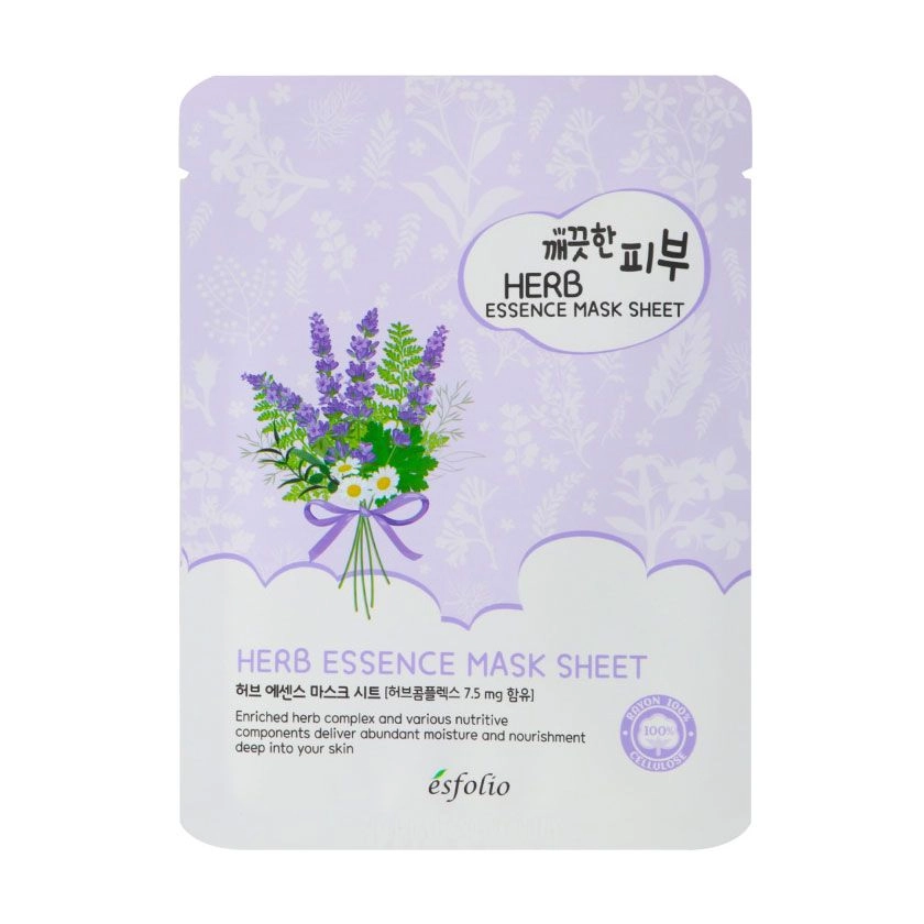 Esfolio Тканинна маска для обличчя Herb Essence Mask Sheet з травами, 25 мл - фото N1