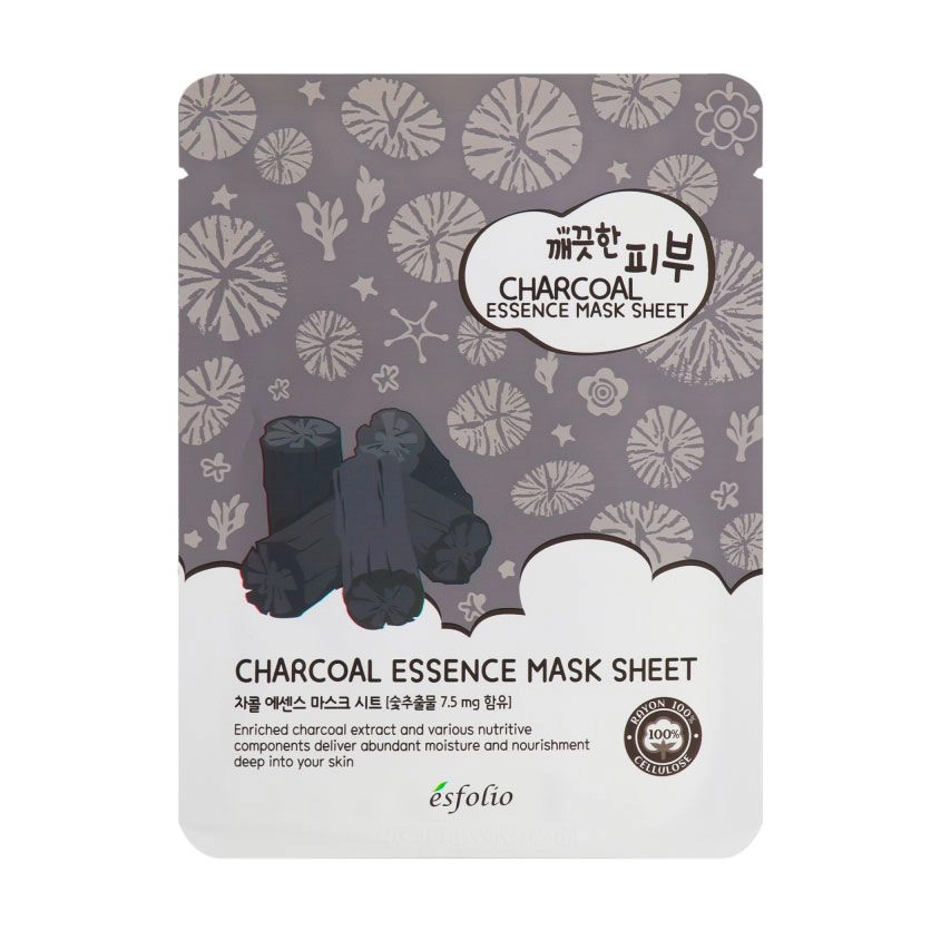 Esfolio Тканевая маска для лица Charcoal Essence Mask Sheet с углем, 25 мл - фото N1