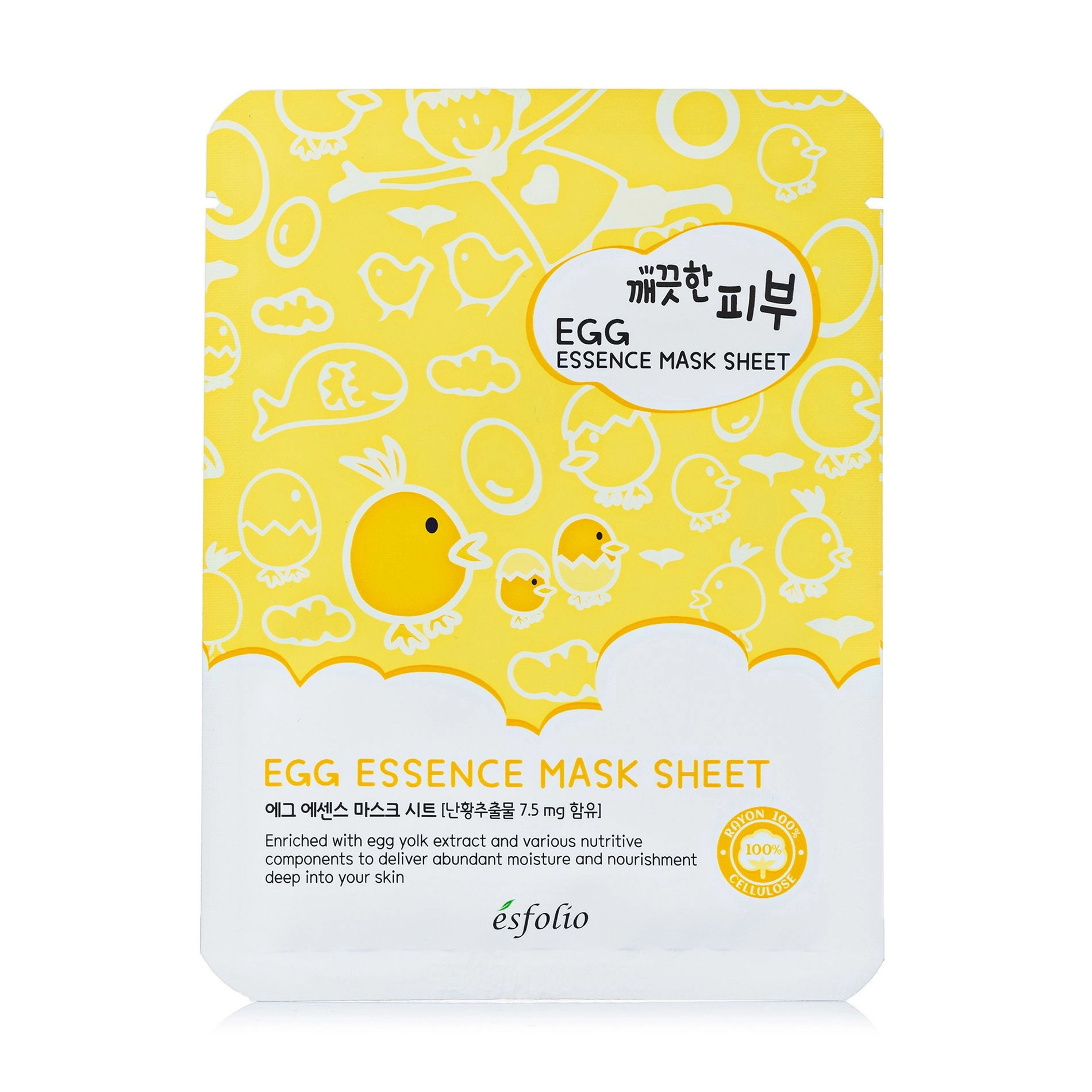 Esfolio Тканинна маска для обличчя Pure Skin Egg Essence Mask Sheet Яєчна, 25 мл - фото N1