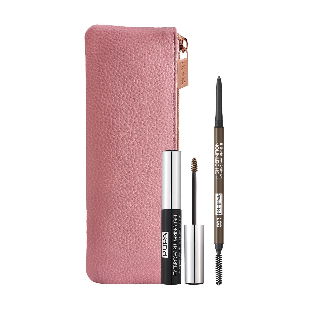 Pupa Набір для брів Eyebrow Definition Kit 001 Blonde (олівець для брів, 0.09 г + гель для брів, 4 мл + косметичка) - фото N1