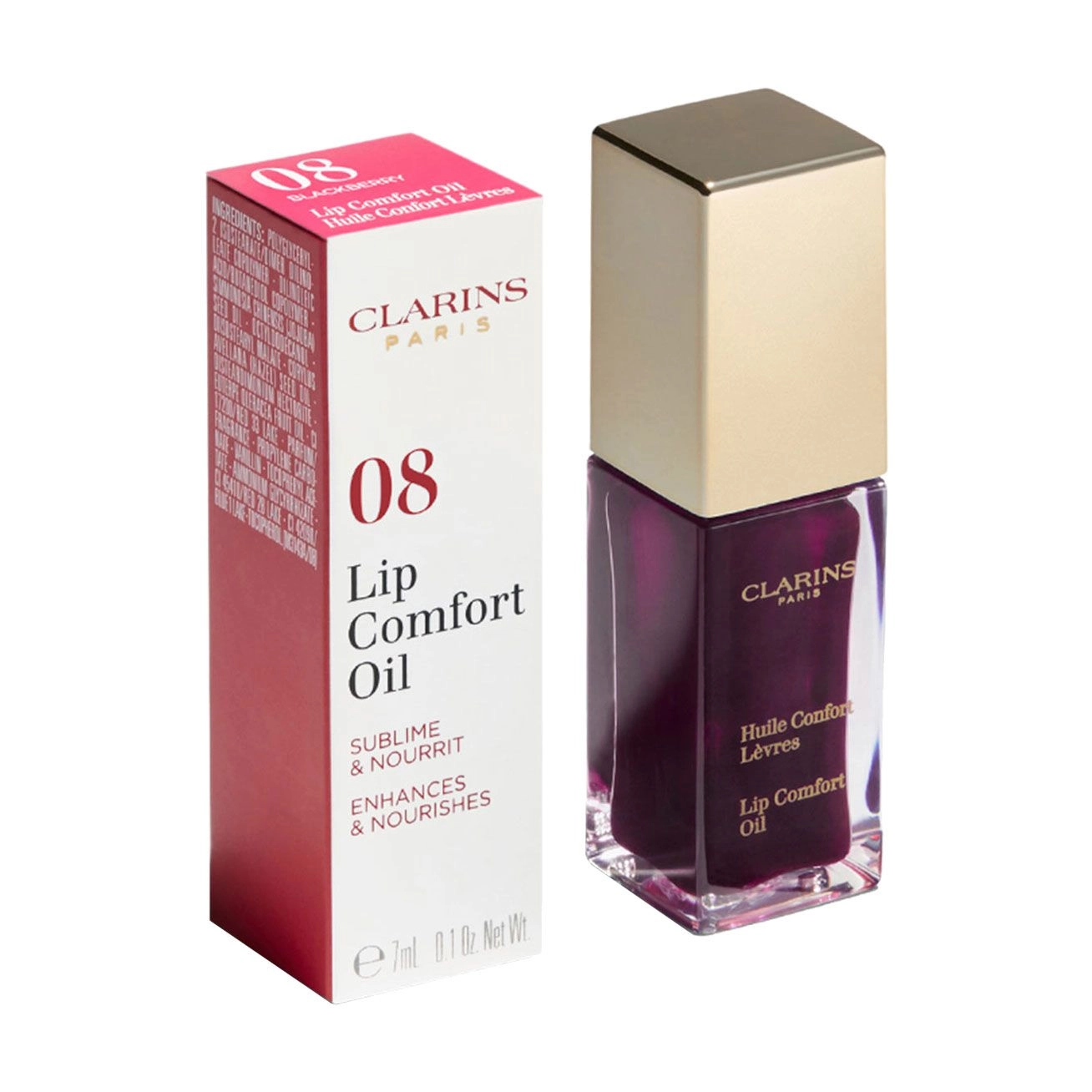 Clarins Олія-блиск для губ Instant Light Lip Comfort Oil, 08 Blackberry, 7 мл - фото N2