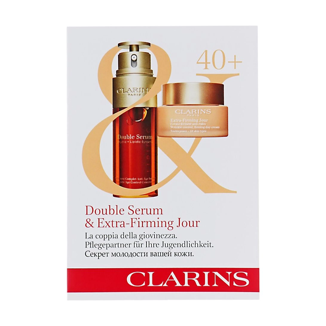Clarins Набор для лица Double Serum & Extra-Firming Jour 40+ (сыворотка для лица, 0.9 мл + дневной крем для лица, 2 мл) - фото N1