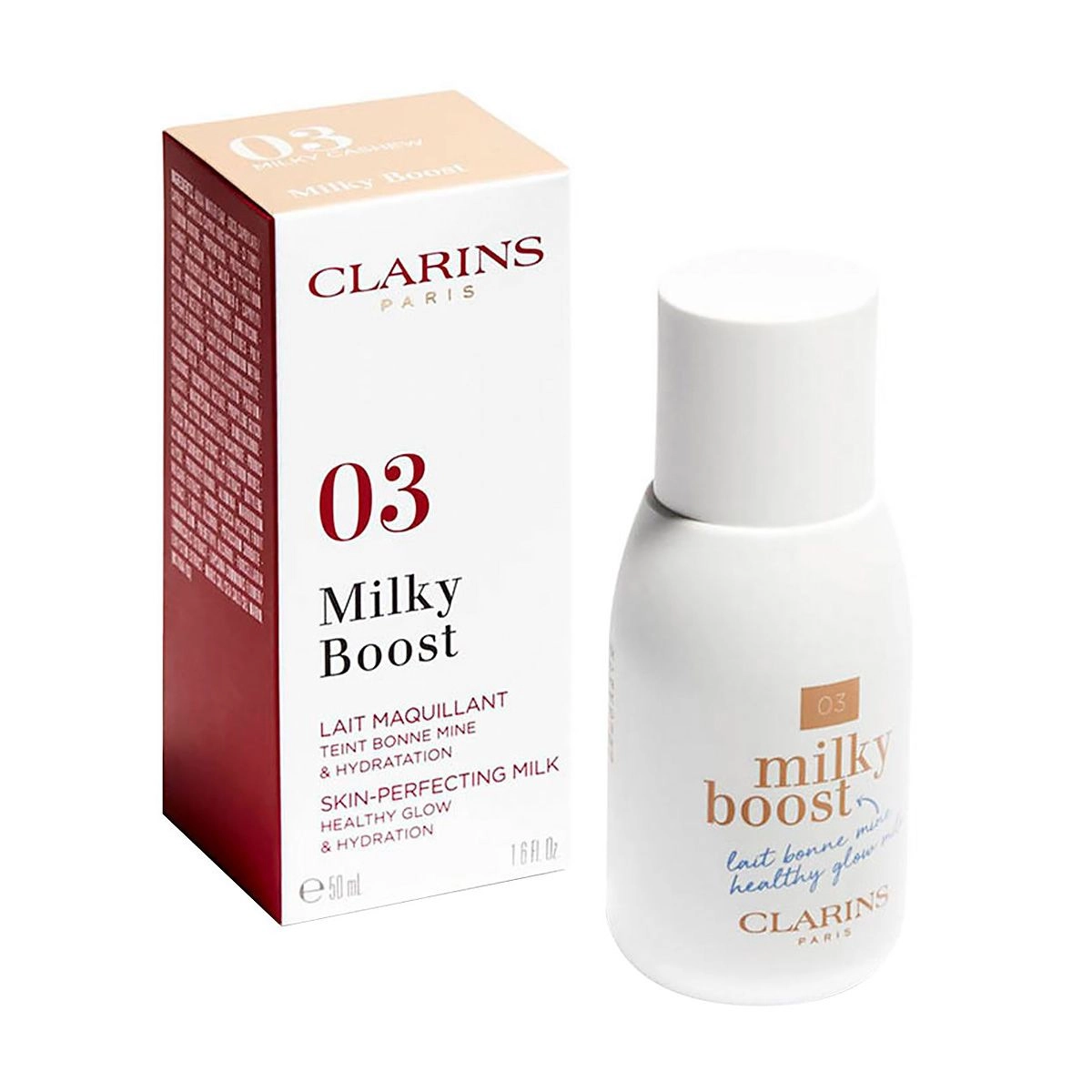Clarins Відтінковий флюїд для обличчя Milky Boost Foundation, 03 Milky Cashew, 50 мл - фото N2