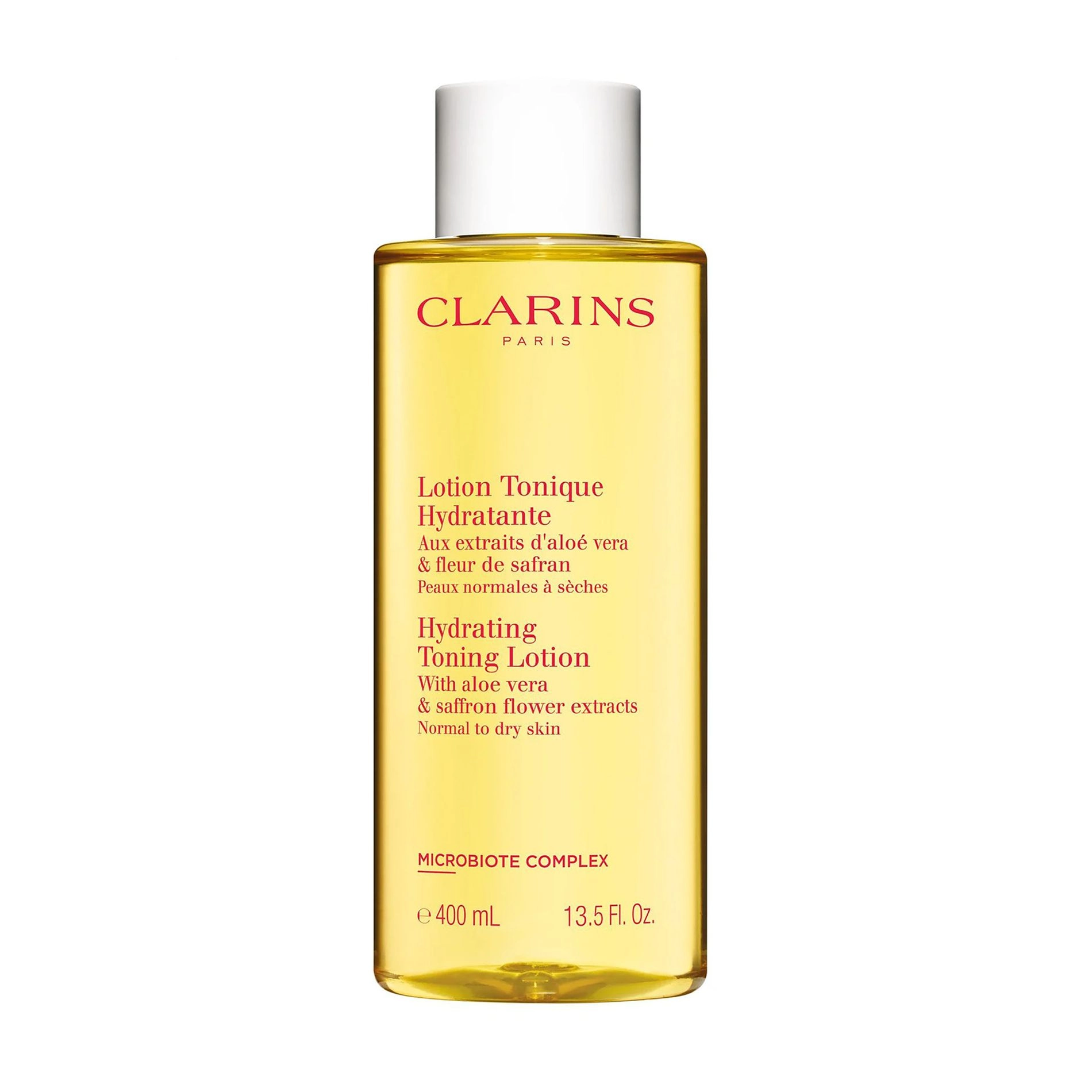 Clarins Увлажняющий тонизирующий лосьон для лица Hydrating Toning Lotion для нормальной и сухой кожи, с алоэ вера и цветками шафрана, 400 мл - фото N1