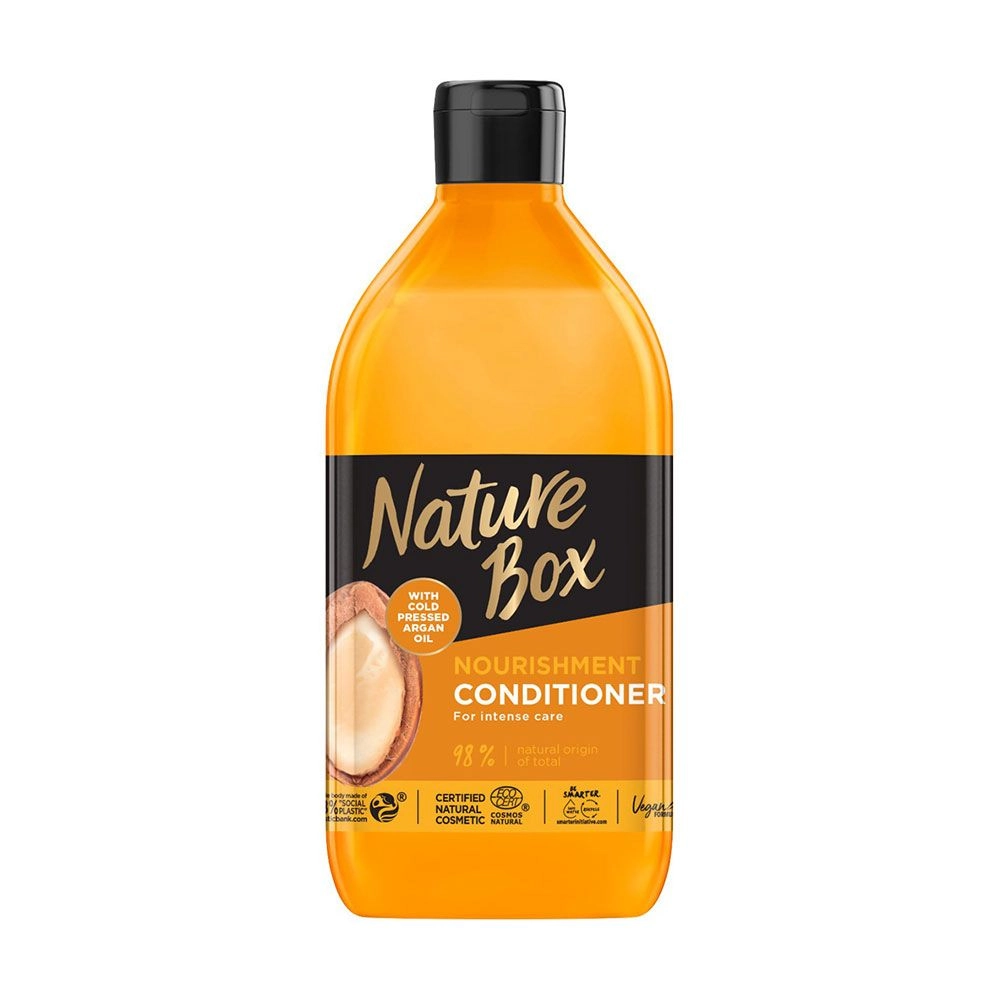 Питательный бальзам для волос с аргановым маслом холодного отжима - Nature Box Nourishment Conditioner, 385 мл - фото N1