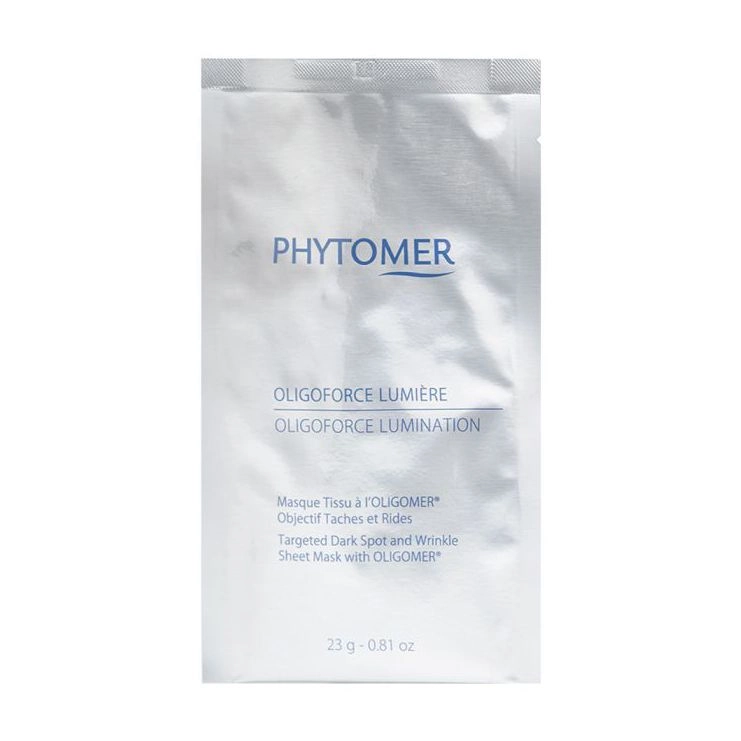 Відновлююча, освітлююча тканинна маска проти зморшок і пігментних плям - Phytomer Oligoforce Lumination Sheet Mask, 23 г, 1 шт - фото N1