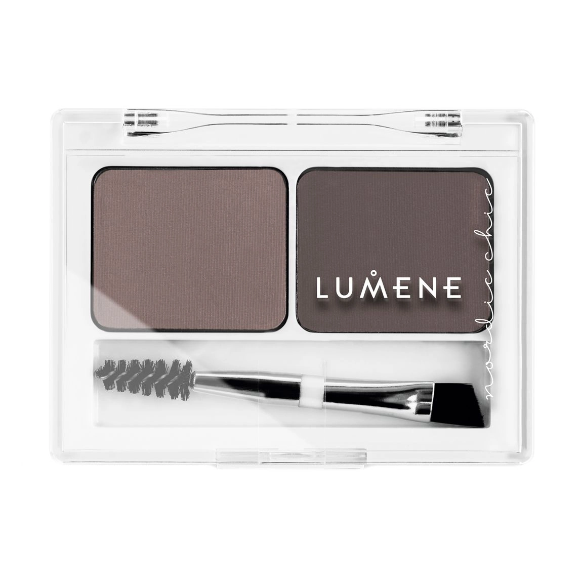 Lumene Палітра тіней для брів Nordic Chic Extra Stay Eyebrow Palette 01 Medium Brown 3.6 г - фото N1
