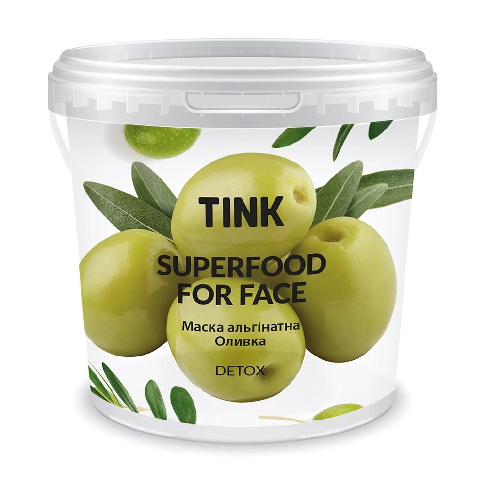 Tink Альгінатна маска для обличчя SuperFood For Face Alginate Mask Оливка, з ефектом детоксу, 15 г - фото N1