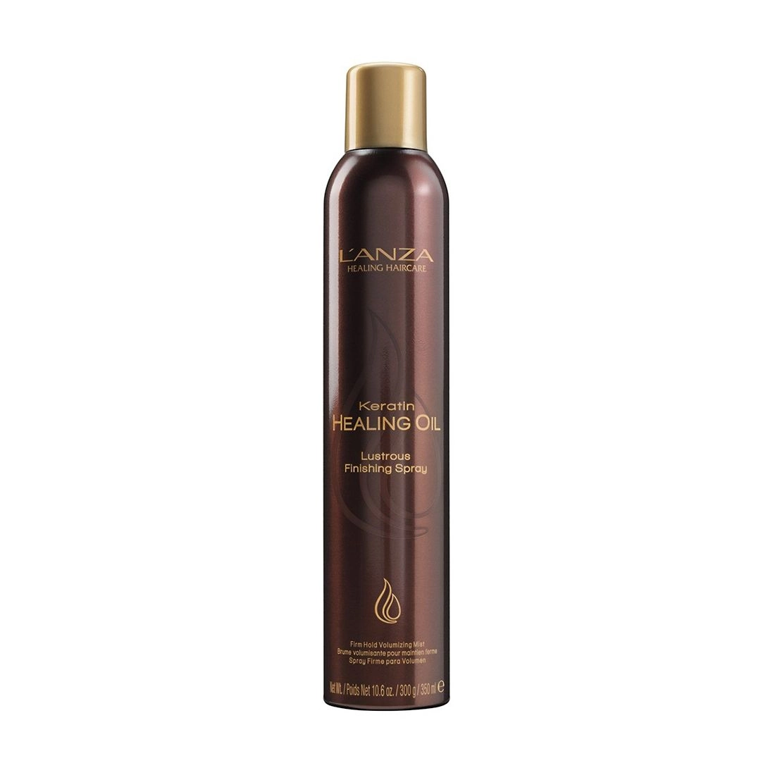 L'anza Лак-блеск для укладки волос Keratin Healing Oil Lustrous Finishing Spray с кератиновым эликсиром, 350 мл - фото N1