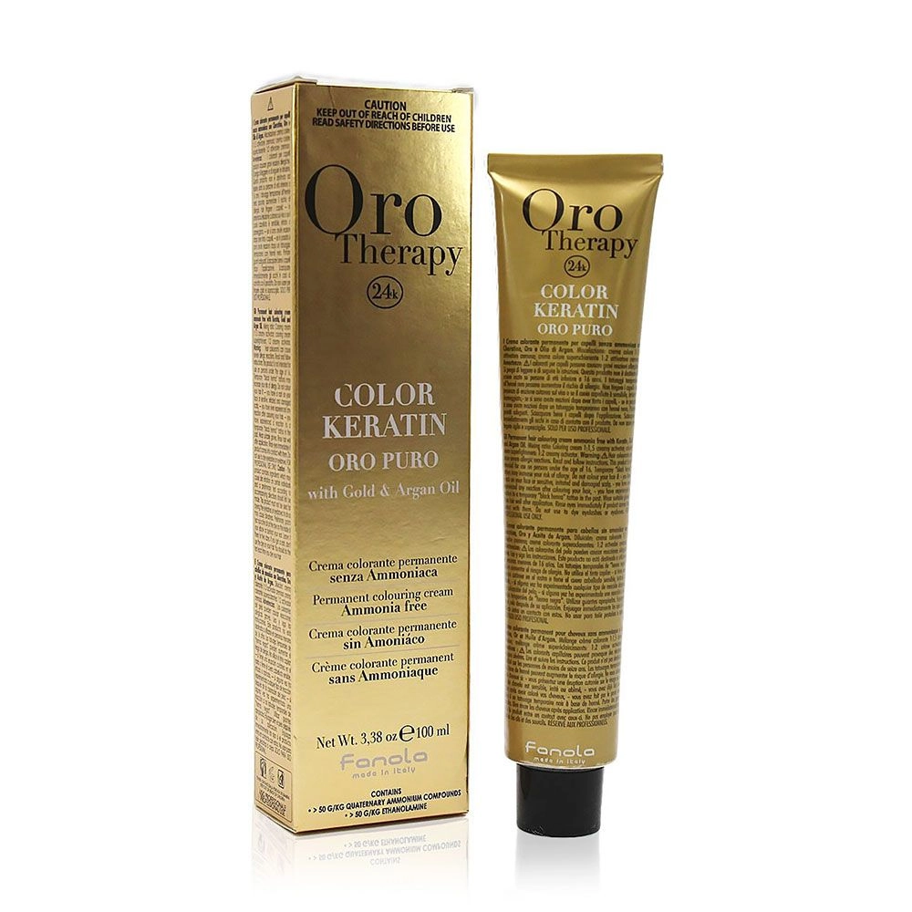 Безаміачна стійка крем-фарба для волосся - Fanola Oro Therapy Color Keratin Oro Puro Permanent Colouring Cream Intensifier Silver, 100 мл - фото N1