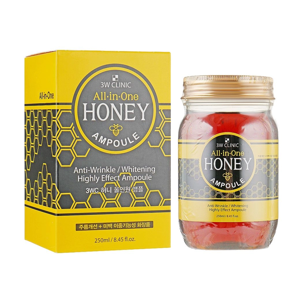 3W Clinic Медова багатофункціональна сироватка для обличчя All In One Honey Ampoule, 250 мл - фото N1