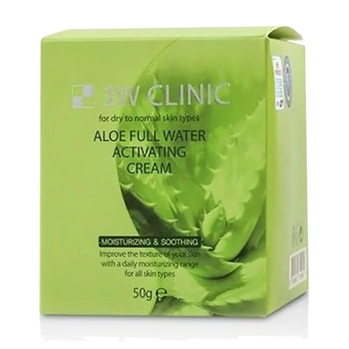 3W Clinic Увлажняющий крем для лица Aloe Full Water Activating с экстрактом алоэ, 50 г - фото N1