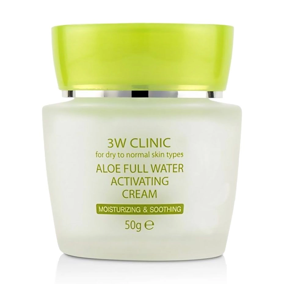 3W Clinic Увлажняющий крем для лица Aloe Full Water Activating с экстрактом алоэ, 50 г - фото N2