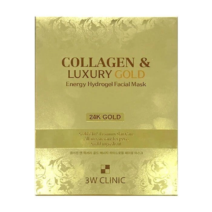 3W Clinic Гідрогелева маска для обличчя Collagen & Luxury Gold Energy Hydrogel Facial Mask з золотом, 30 г - фото N1