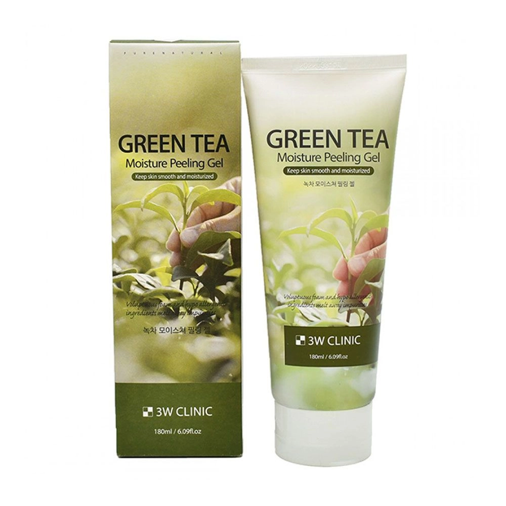 3W Clinic Пилинг-гель для лица Green Tea Moisture Peeling Gel с экстрактом зеленого чая, 180 мл - фото N1