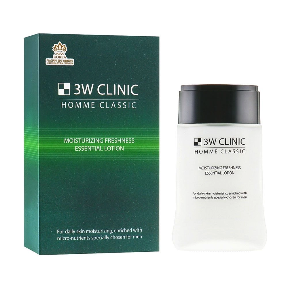 3W Clinic Чоловічий зволожувальний лосьйон для обличчя Homme Classic Moisturizing Freshness Essential Lotion, 150 мл - фото N1
