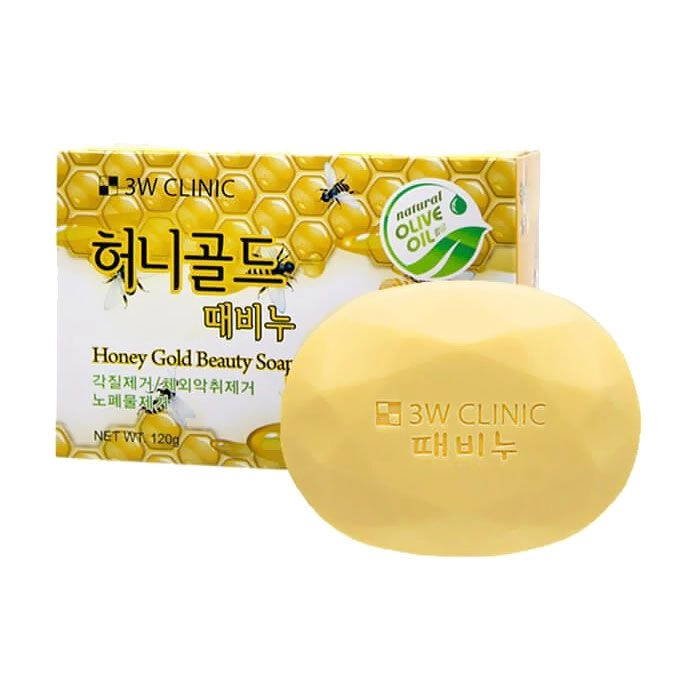 3W Clinic Мило для обличчя та тіла Honey Gold Beauty Soap з екстрактом меду та золота, 120 г - фото N1