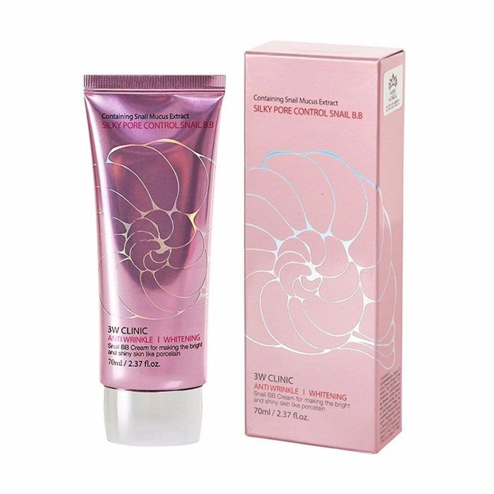 BB-крем для обличчя з муцином равлики - 3W Clinic Silky Pore Control Snail BB Cream, 70 мл - фото N1