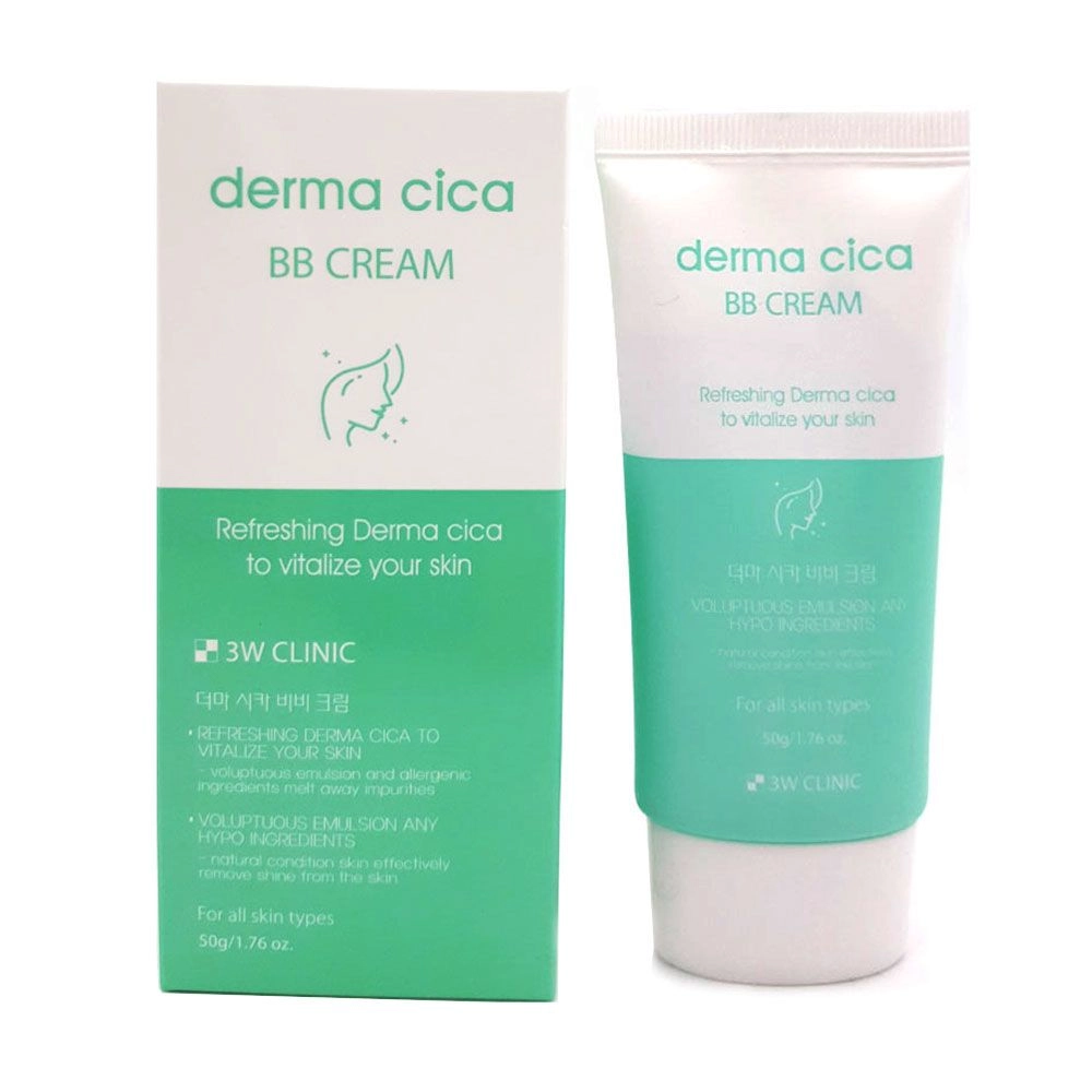 3W Clinic Освежающий BB-крем для лица Derma Cica BB Cream с центеллы азиатской, 50 г - фото N1