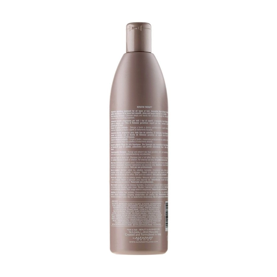 Alfaparf Кератиновый шампунь для глубокой очистки волос Lisse Design Keratin Therapy 1 Deep Cleansing Shampoo, 500 мл - фото N2