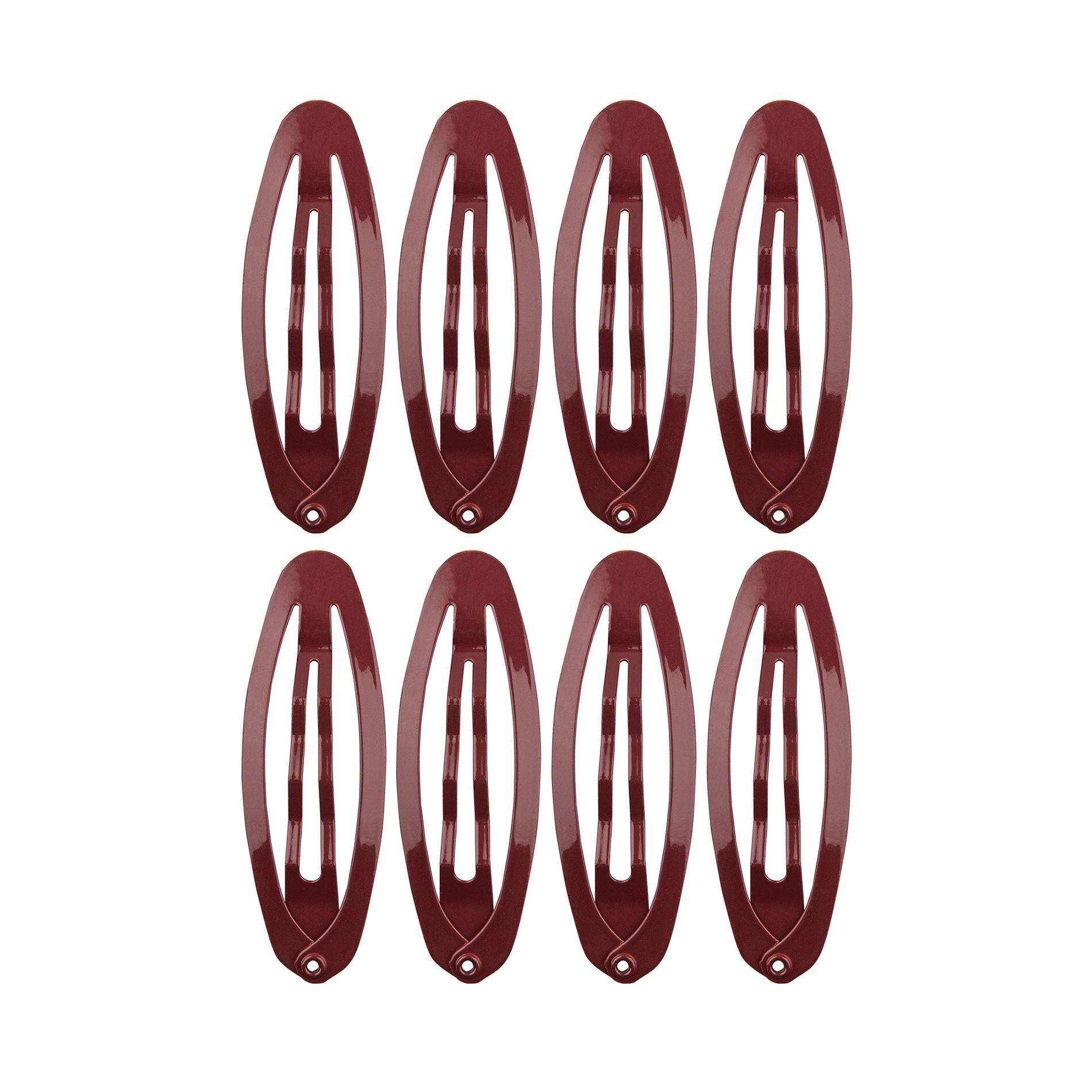 Titania Набір зажимів для волосся контурних OVAL MEDIUM, 8шт, коричневий, 7889 B - фото N1