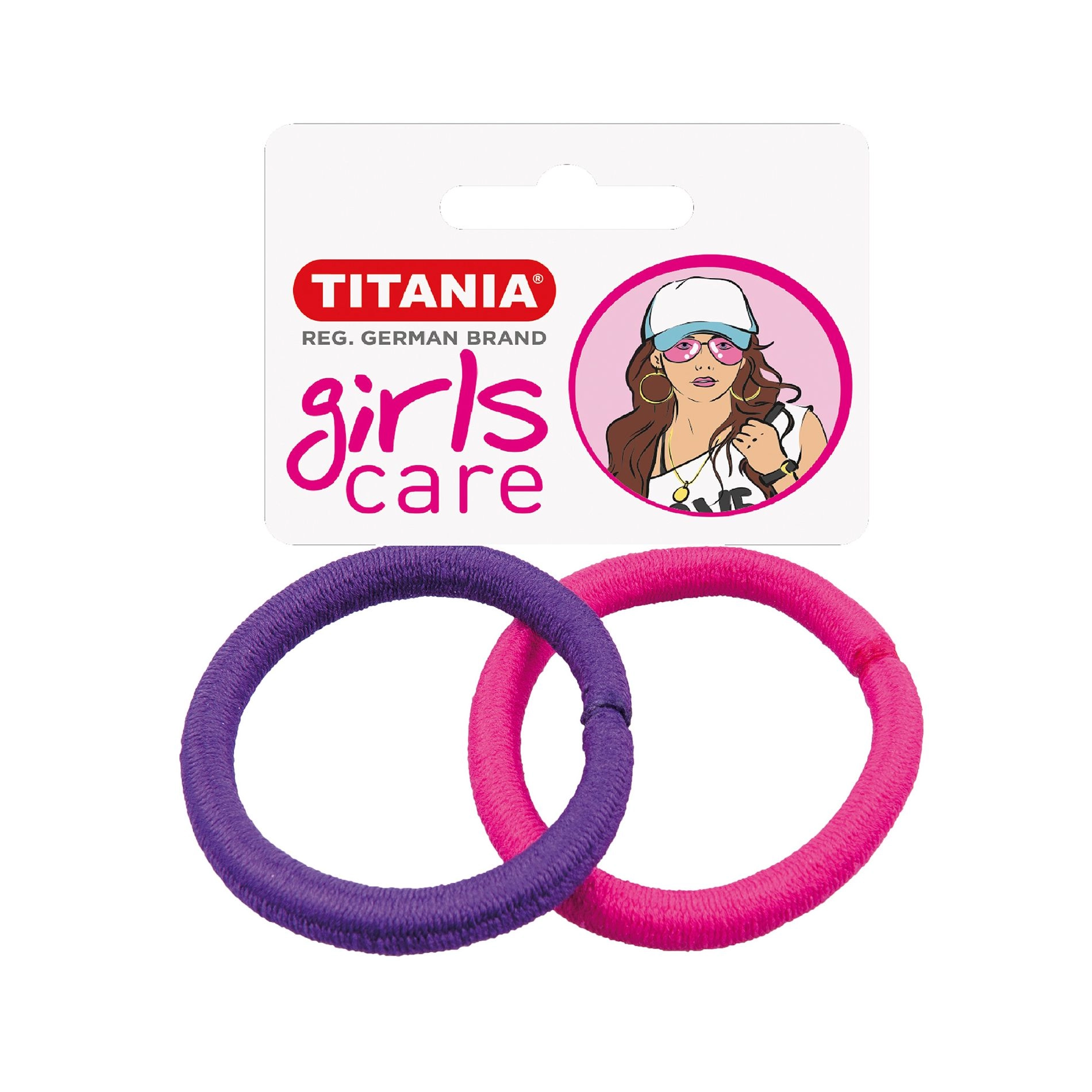 Titania Набір зажимів для волосся, еластичні, 6шт, діам.5см, товщ.6мм, 7997 GIRL - фото N1