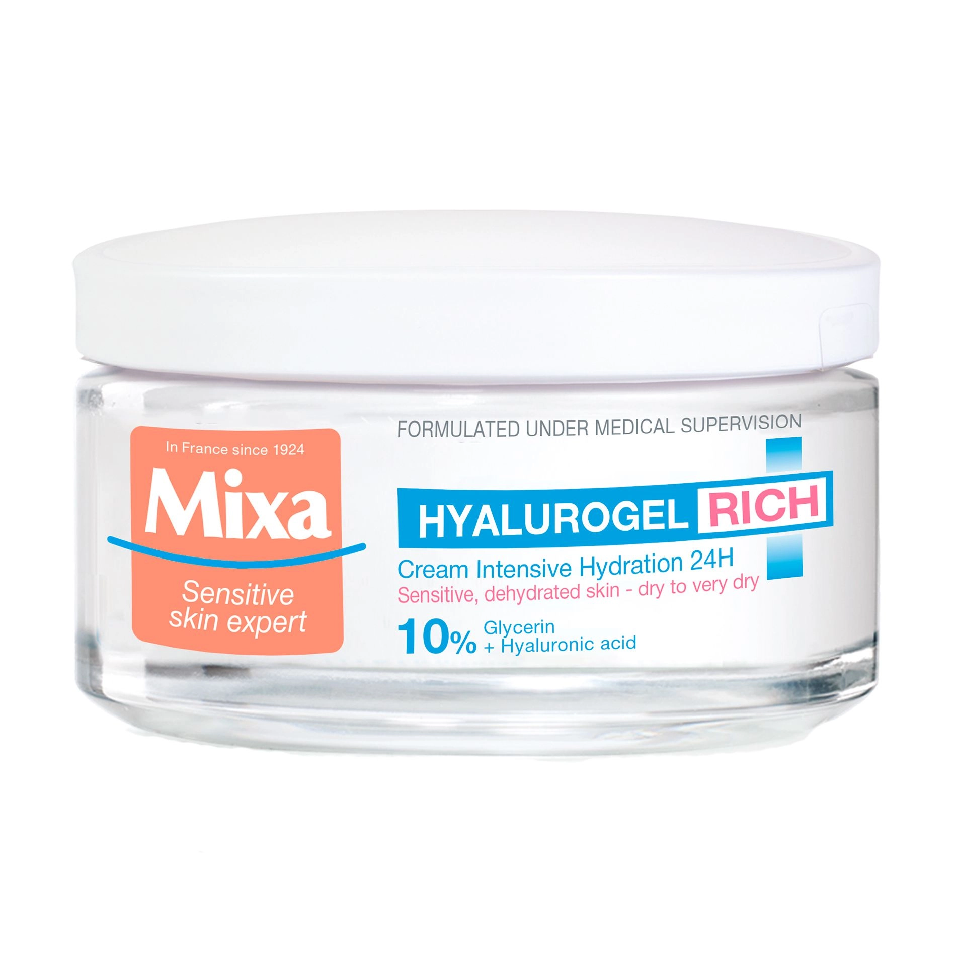 Mixa Крем для лица Hyalurogel Rich Intensive Hydration 24H Cream для сухой и чувствительной кожи, 50 мл - фото N1