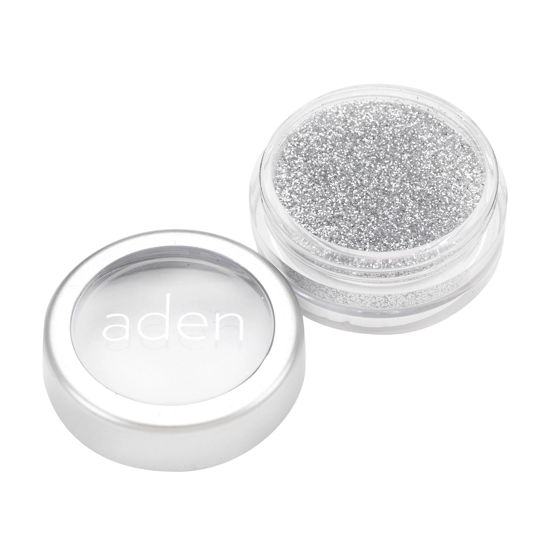 Aden Рассыпчатый глиттер для лица Glitter Powder 02 Silver Shimmer, 5 г - фото N1